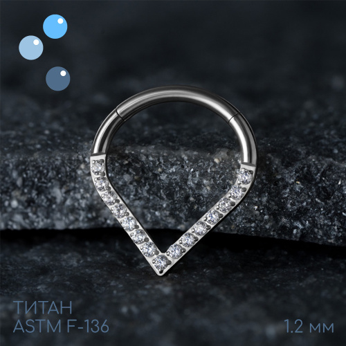 Кольцо-кликер Flat Drop 1.2 мм (16G) фото 3